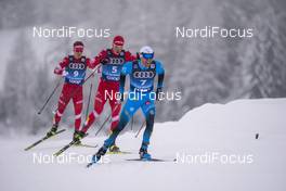 03.01.2021 Val Mustair, Switzerland (SUI): Maurice Manificat (FRA), Ivan Yakimushkin (RUS), (l-r) - FIS world cup cross-country, tour de ski, pursuit men, Val Mustair (SUI). www.nordicfocus.com. © Vianney THIBAUT/NordicFocus. Every downloaded picture is fee-liable.