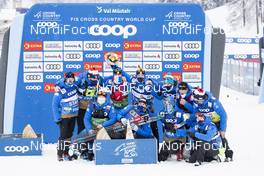03.01.2021 Val Mustair, Switzerland (SUI): Team France (l-r)  - FIS world cup cross-country, tour de ski, pursuit men, Val Mustair (SUI). www.nordicfocus.com. © Modica/NordicFocus. Every downloaded picture is fee-liable.