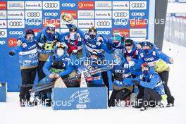 03.01.2021 Val Mustair, Switzerland (SUI): Team France (l-r)  - FIS world cup cross-country, tour de ski, pursuit men, Val Mustair (SUI). www.nordicfocus.com. © Modica/NordicFocus. Every downloaded picture is fee-liable.