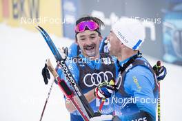 03.01.2021 Val Mustair, Switzerland (SUI): Hugo Lapalus (FRA), Maurice Manificat (FRA), (l-r)  - FIS world cup cross-country, tour de ski, pursuit men, Val Mustair (SUI). www.nordicfocus.com. © Modica/NordicFocus. Every downloaded picture is fee-liable.
