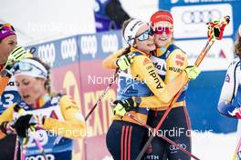 03.01.2021 Val Mustair, Switzerland (SUI): Antonia Fraebel (GER), Laura Gimmler (GER), (l-r)  - FIS world cup cross-country, tour de ski, pursuit women, Val Mustair (SUI). www.nordicfocus.com. © Modica/NordicFocus. Every downloaded picture is fee-liable.