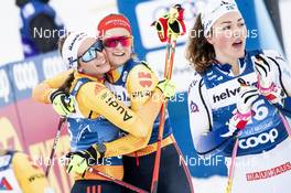 03.01.2021 Val Mustair, Switzerland (SUI): Antonia Fraebel (GER), Laura Gimmler (GER), (l-r)  - FIS world cup cross-country, tour de ski, pursuit women, Val Mustair (SUI). www.nordicfocus.com. © Modica/NordicFocus. Every downloaded picture is fee-liable.