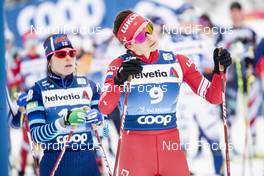 03.01.2021 Val Mustair, Switzerland (SUI): Krista Parmakoski (FIN), Natalia Nepryaeva (RUS), (l-r), (l-r)  - FIS world cup cross-country, tour de ski, pursuit women, Val Mustair (SUI). www.nordicfocus.com. © Modica/NordicFocus. Every downloaded picture is fee-liable.