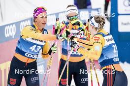 03.01.2021 Val Mustair, Switzerland (SUI): Sofie Krehl (GER), Pia Fink (GER), Antonia Fraebel (GER), (l-r)  - FIS world cup cross-country, tour de ski, pursuit women, Val Mustair (SUI). www.nordicfocus.com. © Modica/NordicFocus. Every downloaded picture is fee-liable.