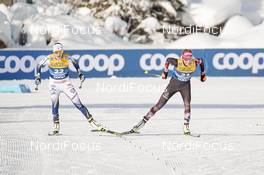 05.01.2021, Toblach, Italy (ITA): Ebba Andersson (SWE), Teresa Stadlober (AUT), (l-r)  - FIS world cup cross-country, tour de ski, 10km women, Toblach (ITA). www.nordicfocus.com. © Modica/NordicFocus. Every downloaded picture is fee-liable.