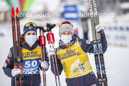 05.01.2021, Toblach, Italy (ITA): Rosie Brennan (USA), Jessie Diggins (USA), (l-r)  - FIS world cup cross-country, tour de ski, 10km women, Toblach (ITA). www.nordicfocus.com. © Modica/NordicFocus. Every downloaded picture is fee-liable.