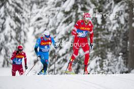 06.01.2021, Toblach, Italy (ITA): Alexey Chervotkin (RUS), Maurice Manificat (FRA), Artem Maltsev (RUS), (l-r)  - FIS world cup cross-country, tour de ski, pursuit men, Toblach (ITA). www.nordicfocus.com. © Modica/NordicFocus. Every downloaded picture is fee-liable.