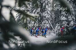 06.01.2021, Toblach, Italy (ITA): Lauri Lepisto (FIN), Mirco Bertolina (ITA), Juho Mikkonen (FIN), Dominik Bury (POL), Roman Furger (SUI), (l-r)  - FIS world cup cross-country, tour de ski, pursuit men, Toblach (ITA). www.nordicfocus.com. © Modica/NordicFocus. Every downloaded picture is fee-liable.
