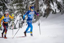 06.01.2021, Toblach, Italy (ITA): Laurien Van Der Graaff (SUI), Pia Fink (GER), (l-r)  - FIS world cup cross-country, tour de ski, pursuit women, Toblach (ITA). www.nordicfocus.com. © Modica/NordicFocus. Every downloaded picture is fee-liable.