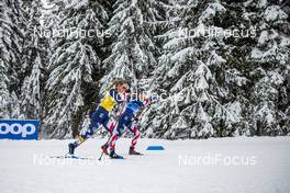 06.01.2021, Toblach, Italy (ITA): Jessie Diggins (USA), Rosie Brennan (USA), (l-r)  - FIS world cup cross-country, tour de ski, pursuit women, Toblach (ITA). www.nordicfocus.com. © Modica/NordicFocus. Every downloaded picture is fee-liable.