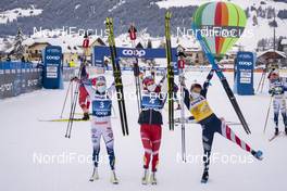 06.01.2021, Toblach, Italy (ITA): Ebba Andersson (SWE), Yulia Stupak (RUS), Jessie Diggins (USA), (l-r)  - FIS world cup cross-country, tour de ski, pursuit women, Toblach (ITA). www.nordicfocus.com. © Vianney THIBAUT/NordicFocus. Every downloaded picture is fee-liable.