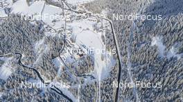 04.01.2021, Toblach, Italy (ITA): Aerial view of Toblach Arena   - FIS world cup cross-country, tour de ski, training, Toblach (ITA). www.nordicfocus.com. © Modica/NordicFocus. Every downloaded picture is fee-liable.