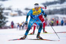 10.01.2021, Val di Fiemme, Italy (ITA): Jules Lapierre (FRA) - FIS world cup cross-country, tour de ski, final climb men, Val di Fiemme (ITA). www.nordicfocus.com. © Vianney THIBAUT/NordicFocus. Every downloaded picture is fee-liable.