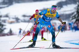 10.01.2021, Val di Fiemme, Italy (ITA): Hugo Lapalus (FRA) - FIS world cup cross-country, tour de ski, final climb men, Val di Fiemme (ITA). www.nordicfocus.com. © Vianney THIBAUT/NordicFocus. Every downloaded picture is fee-liable.