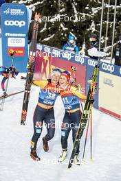10.01.2021, Val di Fiemme, Italy (ITA): Antonia Fraebel (GER), Katharina Hennig (GER), (l-r)  - FIS world cup cross-country, tour de ski, final climb women, Val di Fiemme (ITA). www.nordicfocus.com. © Modica/NordicFocus. Every downloaded picture is fee-liable.