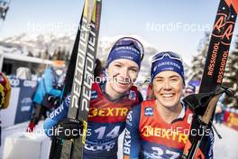 10.01.2021, Val di Fiemme, Italy (ITA): Nadine Faehndrich (SUI), Laurien Van Der Graaff (SUI), (l-r)  - FIS world cup cross-country, tour de ski, final climb women, Val di Fiemme (ITA). www.nordicfocus.com. © Modica/NordicFocus. Every downloaded picture is fee-liable.