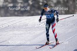 09.01.2021, Val di Fiemme, Italy (ITA): Rosie Brennan (USA) - FIS world cup cross-country, tour de ski, individual sprint, Val di Fiemme (ITA). www.nordicfocus.com. © Vianney THIBAUT/NordicFocus. Every downloaded picture is fee-liable.