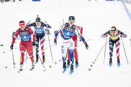 09.01.2021, Val di Fiemme, Italy (ITA): Yulia Stupak (RUS), Maja Dahlqvist (SWE), Rosie Brennan (USA), Jessie Diggins (USA), (l-r)  - FIS world cup cross-country, tour de ski, individual sprint, Val di Fiemme (ITA). www.nordicfocus.com. © Modica/NordicFocus. Every downloaded picture is fee-liable.