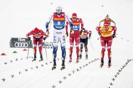 09.01.2021, Val di Fiemme, Italy (ITA): Oskar Svensson (SWE), Alexander Bolshunov (RUS), (l-r)  - FIS world cup cross-country, tour de ski, individual sprint, Val di Fiemme (ITA). www.nordicfocus.com. © Modica/NordicFocus. Every downloaded picture is fee-liable.