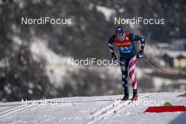 09.01.2021, Val di Fiemme, Italy (ITA): Gus Schumacher (USA) - FIS world cup cross-country, tour de ski, individual sprint, Val di Fiemme (ITA). www.nordicfocus.com. © Vianney THIBAUT/NordicFocus. Every downloaded picture is fee-liable.