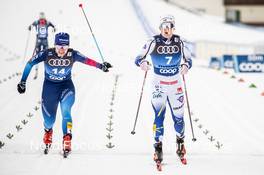 09.01.2021, Val di Fiemme, Italy (ITA): Nadine Faehndrich (SUI), Jonna Sundling (SWE), (l-r)  - FIS world cup cross-country, tour de ski, individual sprint, Val di Fiemme (ITA). www.nordicfocus.com. © Modica/NordicFocus. Every downloaded picture is fee-liable.
