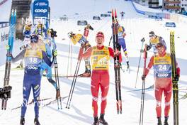 08.01.2021, Val di Fiemme, Italy (ITA): Francesco De Fabiani (ITA), Alexander Bolshunov (RUS), Alexey Chervotkin (RUS), (l-r)  - FIS world cup cross-country, tour de ski, mass men, Val di Fiemme (ITA). www.nordicfocus.com. © Modica/NordicFocus. Every downloaded picture is fee-liable.