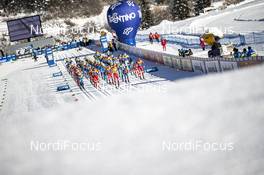 08.01.2021, Val di Fiemme, Italy (ITA): Start of the race   - FIS world cup cross-country, tour de ski, mass men, Val di Fiemme (ITA). www.nordicfocus.com. © Modica/NordicFocus. Every downloaded picture is fee-liable.