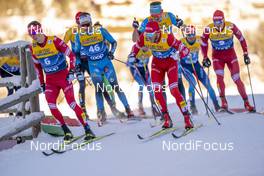 08.01.2021, Val di Fiemme, Italy (ITA): Denis Spitsov (RUS), Jules Lapierre (FRA), (l-r) - FIS world cup cross-country, tour de ski, mass men, Val di Fiemme (ITA). www.nordicfocus.com. © Vianney THIBAUT/NordicFocus. Every downloaded picture is fee-liable.