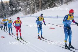 08.01.2021, Val di Fiemme, Italy (ITA): Beda Klee (SUI), Jonas Baumann (SUI), (l-r) - FIS world cup cross-country, tour de ski, mass men, Val di Fiemme (ITA). www.nordicfocus.com. © Vianney THIBAUT/NordicFocus. Every downloaded picture is fee-liable.