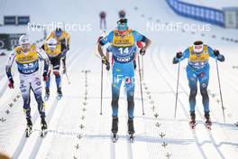 08.01.2021, Val di Fiemme, Italy (ITA): Bjoern Sandstroem (SWE), Hugo Lapalus (FRA), Adrien Backscheider (FRA), (l-r)  - FIS world cup cross-country, tour de ski, mass men, Val di Fiemme (ITA). www.nordicfocus.com. © Modica/NordicFocus. Every downloaded picture is fee-liable.