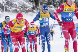 08.01.2021, Val di Fiemme, Italy (ITA): Alexander Bolshunov (RUS), Francesco De Fabiani (ITA), (l-r) - FIS world cup cross-country, tour de ski, mass men, Val di Fiemme (ITA). www.nordicfocus.com. © Vianney THIBAUT/NordicFocus. Every downloaded picture is fee-liable.