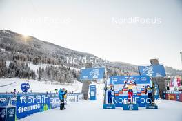08.01.2021, Val di Fiemme, Italy (ITA): Francesco De Fabiani (ITA), Alexander Bolshunov (RUS), Alexey Chervotkin (RUS), (l-r) - FIS world cup cross-country, tour de ski, mass men, Val di Fiemme (ITA). www.nordicfocus.com. © Modica/NordicFocus. Every downloaded picture is fee-liable.