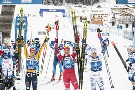 08.01.2021, Val di Fiemme, Italy (ITA): Katharina Hennig (GER), Natalia Nepryaeva (RUS), Ebba Andersson (SWE), (l-r)  - FIS world cup cross-country, tour de ski, mass women, Val di Fiemme (ITA). www.nordicfocus.com. © Modica/NordicFocus. Every downloaded picture is fee-liable.