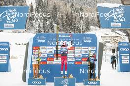 08.01.2021, Val di Fiemme, Italy (ITA): Katharina Hennig (GER), Natalia Nepryaeva (RUS), Ebba Andersson (SWE), (l-r) - FIS world cup cross-country, tour de ski, mass women, Val di Fiemme (ITA). www.nordicfocus.com. © Modica/NordicFocus. Every downloaded picture is fee-liable.