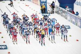 08.01.2021, Val di Fiemme, Italy (ITA): Start of the race   - FIS world cup cross-country, tour de ski, mass women, Val di Fiemme (ITA). www.nordicfocus.com. © Modica/NordicFocus. Every downloaded picture is fee-liable.