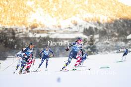 08.01.2021, Val di Fiemme, Italy (ITA): Katharine Ogden (USA), Rosie Brennan (USA), (l-r)  - FIS world cup cross-country, tour de ski, mass women, Val di Fiemme (ITA). www.nordicfocus.com. © Modica/NordicFocus. Every downloaded picture is fee-liable.