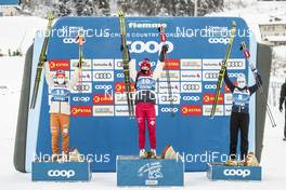 08.01.2021, Val di Fiemme, Italy (ITA): Katharina Hennig (GER), Natalia Nepryaeva (RUS), Ebba Andersson (SWE), (l-r) - FIS world cup cross-country, tour de ski, mass women, Val di Fiemme (ITA). www.nordicfocus.com. © Modica/NordicFocus. Every downloaded picture is fee-liable.