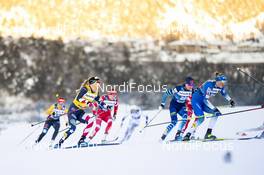 08.01.2021, Val di Fiemme, Italy (ITA): Jessie Diggins (USA), Anamarija Lampic (SLO), (l-r)  - FIS world cup cross-country, tour de ski, mass women, Val di Fiemme (ITA). www.nordicfocus.com. © Modica/NordicFocus. Every downloaded picture is fee-liable.