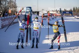 06.02.2021, Ulricehamn, Sweden (SWE): Johanna Hagstroem (SWE), Maja Dahlqvist (SWE), Jessie Diggins (USA), (l-r)  - FIS world cup cross-country, individual sprint, Ulricehamn (SWE). www.nordicfocus.com. © Thibaut/NordicFocus. Every downloaded picture is fee-liable.