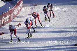 06.02.2021, Ulricehamn, Sweden (SWE): Marcus Grate (SWE), Thomas Helland Larsen (NOR), Gleb Retivykh (RUS), (l-r)  - FIS world cup cross-country, individual sprint, Ulricehamn (SWE). www.nordicfocus.com. © Thibaut/NordicFocus. Every downloaded picture is fee-liable.
