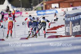 06.02.2021, Ulricehamn, Sweden (SWE): Gleb Retivykh (RUS), Thomas Helland Larsen (NOR), Logan Hanneman (USA), Graham Ritchie (CAN), (l-r)  - FIS world cup cross-country, individual sprint, Ulricehamn (SWE). www.nordicfocus.com. © Thibaut/NordicFocus. Every downloaded picture is fee-liable.