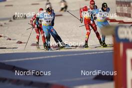 06.02.2021, Ulricehamn, Sweden (SWE): Richard Jouve (FRA), Gleb Retivykh (RUS), Lucas Chanavat (FRA), (l-r)  - FIS world cup cross-country, individual sprint, Ulricehamn (SWE). www.nordicfocus.com. © Thibaut/NordicFocus. Every downloaded picture is fee-liable.