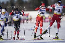 06.02.2021, Ulricehamn, Sweden (SWE): Graham Ritchie (CAN), Gleb Retivykh (RUS), Thomas Helland Larsen (NOR), (l-r)  - FIS world cup cross-country, individual sprint, Ulricehamn (SWE). www.nordicfocus.com. © Thibaut/NordicFocus. Every downloaded picture is fee-liable.