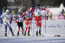 06.02.2021, Ulricehamn, Sweden (SWE): Marcus Grate (SWE), Gleb Retivykh (RUS), Thomas Helland Larsen (NOR), (l-r)  - FIS world cup cross-country, individual sprint, Ulricehamn (SWE). www.nordicfocus.com. © Thibaut/NordicFocus. Every downloaded picture is fee-liable.