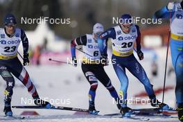 06.02.2021, Ulricehamn, Sweden (SWE): Simeon Hamilton (USA), Michal Novak (CZE), Erwan Kaeser (SUI), (l-r)  - FIS world cup cross-country, individual sprint, Ulricehamn (SWE). www.nordicfocus.com. © Thibaut/NordicFocus. Every downloaded picture is fee-liable.