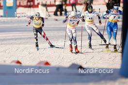 06.02.2021, Ulricehamn, Sweden (SWE): Jessie Diggins (USA), Hanna Falk (SWE), Maja Dahlqvist (SWE), Eva Urevc (SLO), (l-r)  - FIS world cup cross-country, individual sprint, Ulricehamn (SWE). www.nordicfocus.com. © Thibaut/NordicFocus. Every downloaded picture is fee-liable.