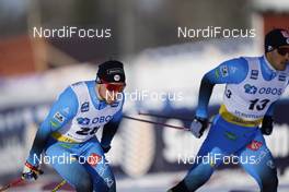 06.02.2021, Ulricehamn, Sweden (SWE): Renaud Jay (FRA), Richard Jouve (FRA), (l-r)  - FIS world cup cross-country, individual sprint, Ulricehamn (SWE). www.nordicfocus.com. © Thibaut/NordicFocus. Every downloaded picture is fee-liable.