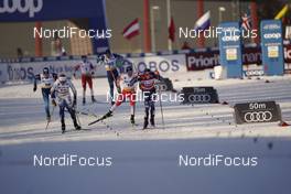 06.02.2021, Ulricehamn, Sweden (SWE): Oskar Svensson (SWE), Sindre Bjoernestad Skar (NOR), Federico Pellegrino (ITA), (l-r)  - FIS world cup cross-country, individual sprint, Ulricehamn (SWE). www.nordicfocus.com. © Thibaut/NordicFocus. Every downloaded picture is fee-liable.