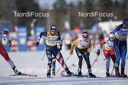 06.02.2021, Ulricehamn, Sweden (SWE): Jessie Diggins (USA), Sofie Krehl (GER), Kristin Austgulen Fosnaes (NOR), Nadine Faehndrich (SUI), (l-r)  - FIS world cup cross-country, individual sprint, Ulricehamn (SWE). www.nordicfocus.com. © Thibaut/NordicFocus. Every downloaded picture is fee-liable.