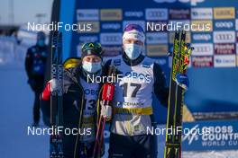 06.02.2021, Ulricehamn, Sweden (SWE): Maja Dahlqvist (SWE), Oskar Svensson (SWE) - FIS world cup cross-country, individual sprint, Ulricehamn (SWE). www.nordicfocus.com. © Thibaut/NordicFocus. Every downloaded picture is fee-liable.
